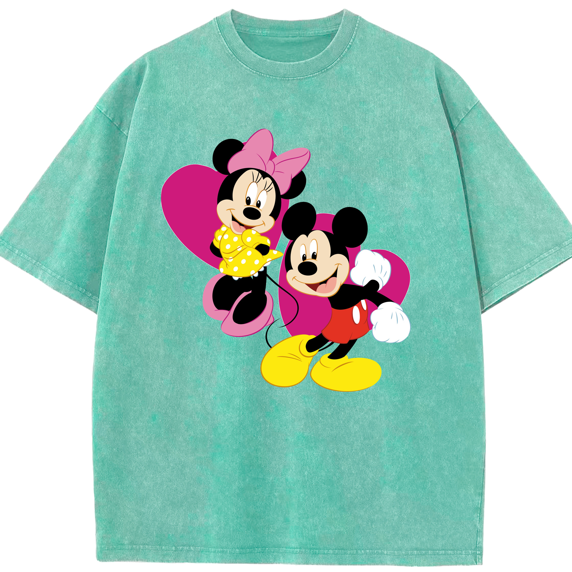 （画像用） ミッキーマウス Mickey Mouse 綿100% ヴィンテージ風 半袖Tシャツ（フロントプリント）